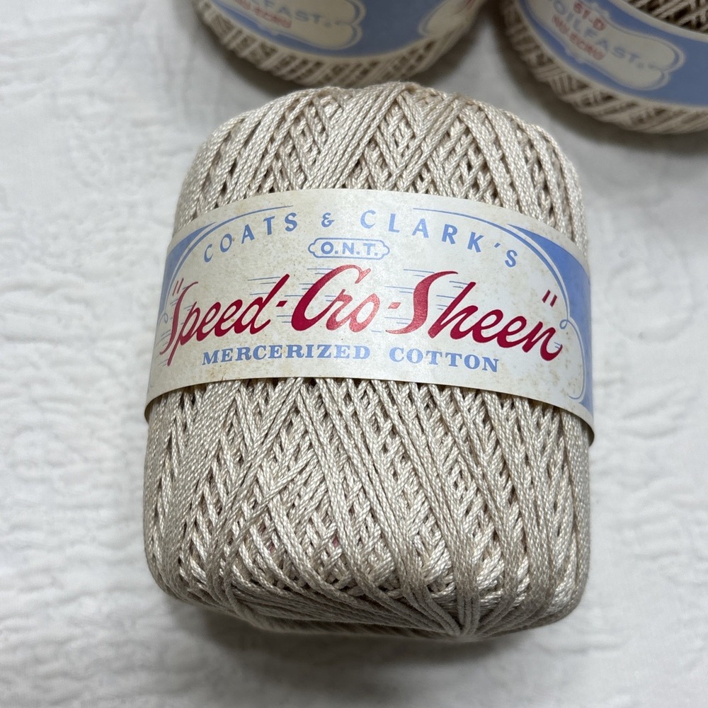 Coat & Clark's Speed-Cro-Sheen Mercerized Cotton Crochet Thread Nu-Ecru 100 yds